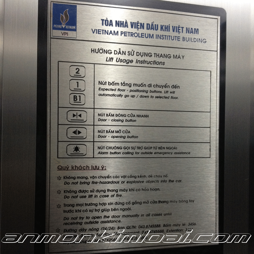 Biển báo thang máy